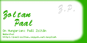 zoltan paal business card