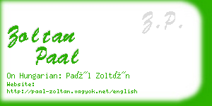 zoltan paal business card